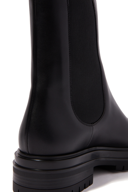 Chunky Chelsea Leather Boots